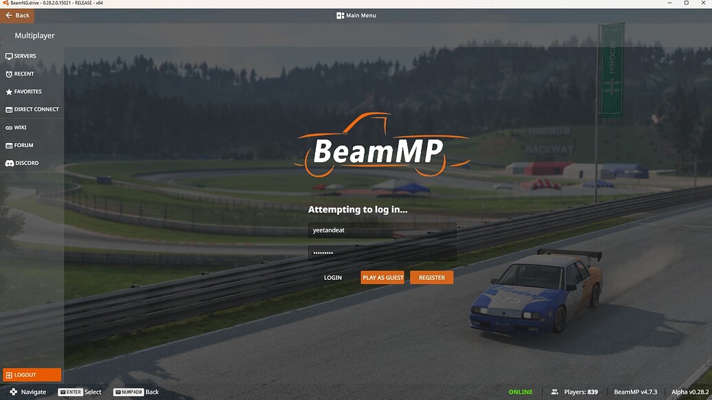 I can't login to beamMP Client Support BeamMP